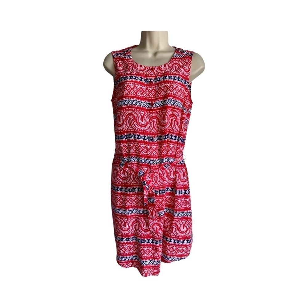 Vineyard Vines Sleeveless Shift Dress Red/Navy/White Size 2